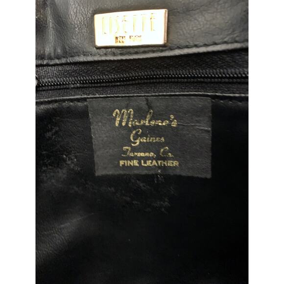 Vintage 80s Large Black Patent and Matte Leather Oversized Clutch - Picture 9 of 10